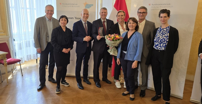 Gruppenbild von der Auszeichnung mit den Ministern Polaschek und Kocher © BMBWF, Sabine Klimpt