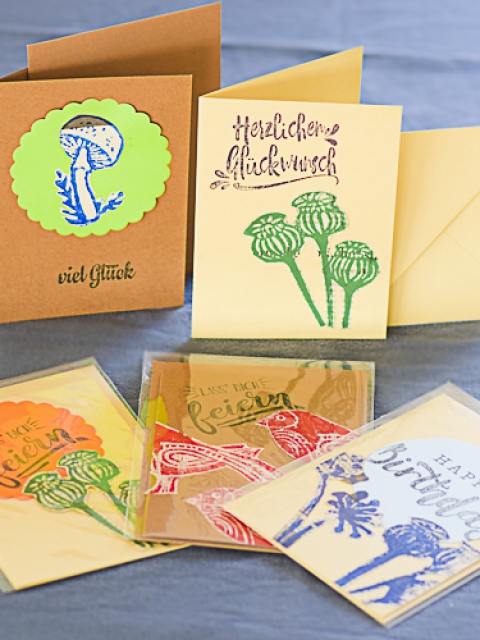 5 Stück Grußkarten aus Papier © Jugend am Werk