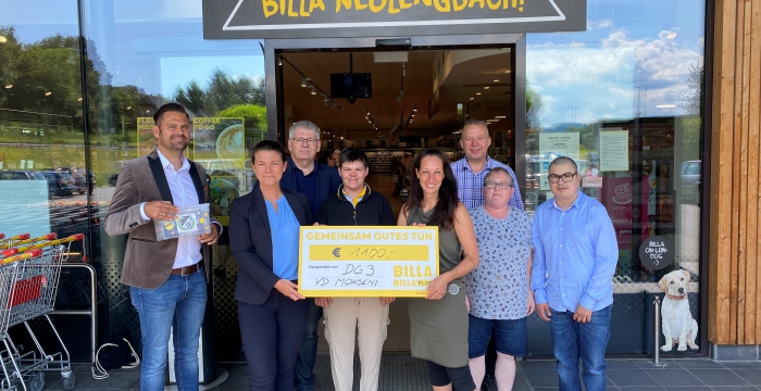 Gruppenfoto von der Spende Billa Neulengbach an Jugend am Werk © Jugend am Werk