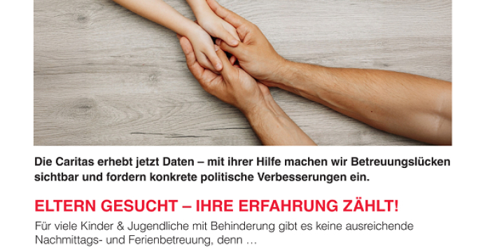 Caritas Umfrage zur Betreuung von Kindern mit Behinderungen © Caritas Österreich