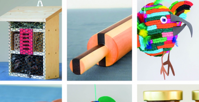 Postkarte  mit Fotos von Produkten aus dem Webshop © Jugend am Werk