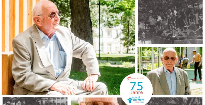 Portraits von Zeitzeuge Herbert Vlk und Archivaufnahmen vom September 1945 © Kollektiv Fischka/fischka.com und Archiv Jugend am Werk