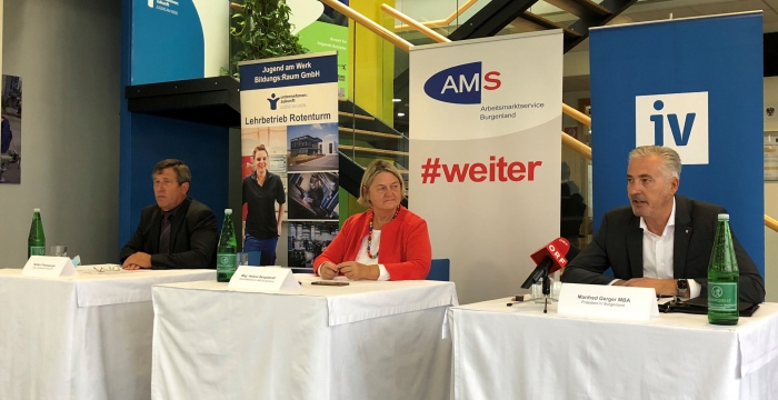 Bild von der Pressekonferenz mit AMS, IV Burgenland und Jugend am Werk © IV Burgenland