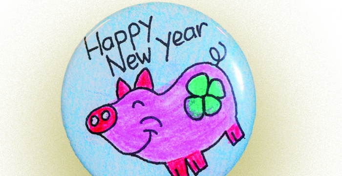 Glücksschwein Button © Jugend am Werk