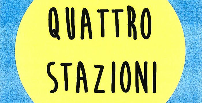 Einladung Ausstellung Quattro Stazioni mit einem großen gelben Kreis © Jugend am Werk