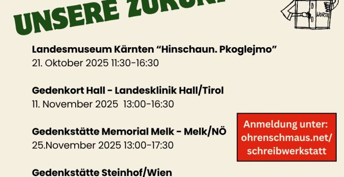 Flyer Workshop Schreibwerkstatt inklusiver Erinnerungskultur © Verein Ohrenschmaus