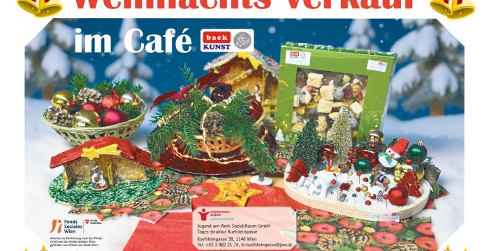 Einladung zum Weihnachtsverkauf in der Tagesstruktur Kuefsteingasse von Jugend am Werk © Jugend am Werk