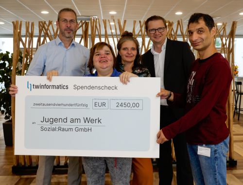 Übergabe der Spende von twinformatics an Jugend am Werk © Jugend am Werk