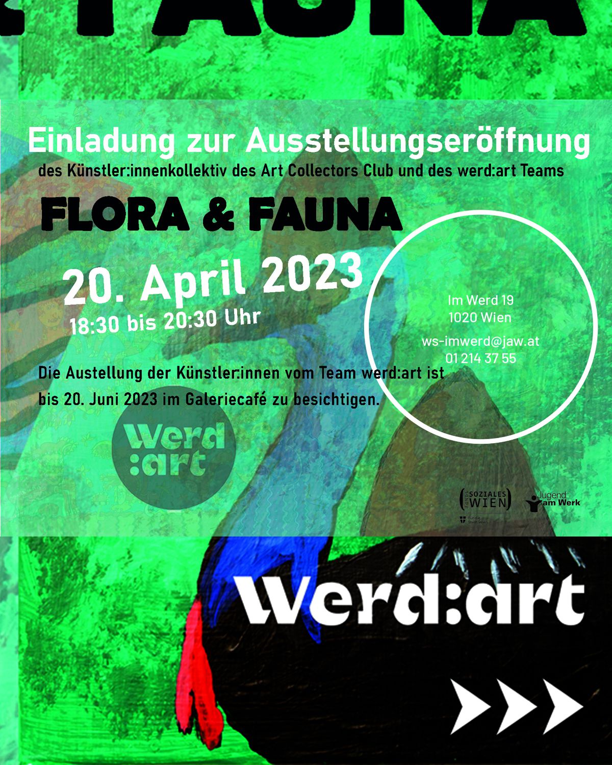Ausstellungseinladung Flora und Fauna © Jugend am Werk
