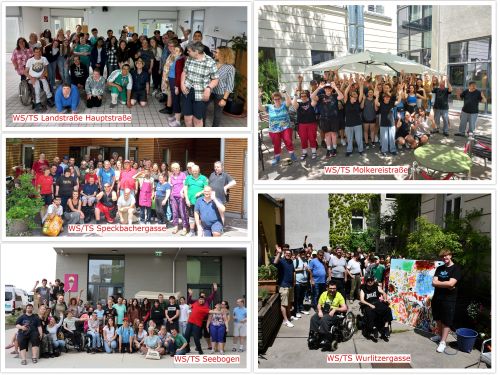 Collage mit Gruppenfotos von der Ehrenamtswoche 2023 © Jugend am Werk