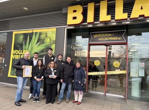 Übergabe Urkunde Partnerbetrieb an Billa, Filiale Franz-Jonas-Platz © Jugend am Werk