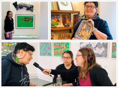 Frau Knopp interviewt Frau Hatai und Frau Weiss für den Podcast Werk am Weg © Jugend am Werk