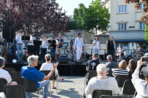 Blick auf die Bühne beim Abschlusskonzert mit den Wiener Symphonikern © Jugend am Werk