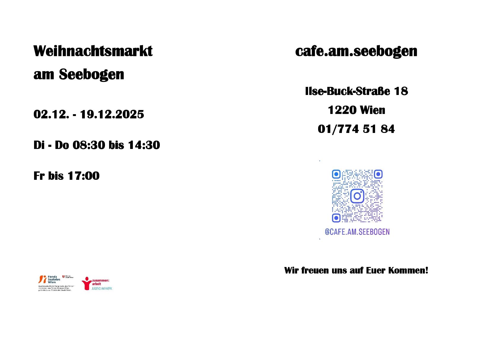 Weihnachtsmarkt am Seebogen © Jugend am Werk Weihnachtsmarkt am Seebogen © Jugend am Werk