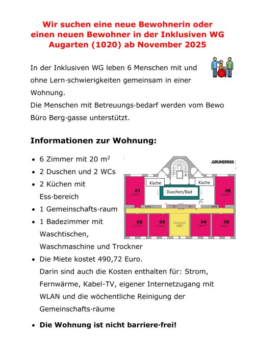 Bewohner:in Inklusives Wohnen Augarten in leichter Sprache © Jugend am Werk Bewohner:in Inklusives Wohnen Augarten in leichter Sprache © Jugend am Werk