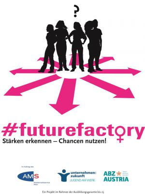 Futurefactory Logo mit Förderhinweis © Jugend am Werk