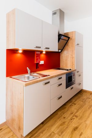 Küche in einer Wohnung im Wohnhaus Tausendblum © Alexander Cornel