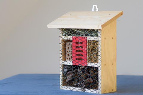 Insektenhotel, seitliche Ansicht © Jugend am Werk